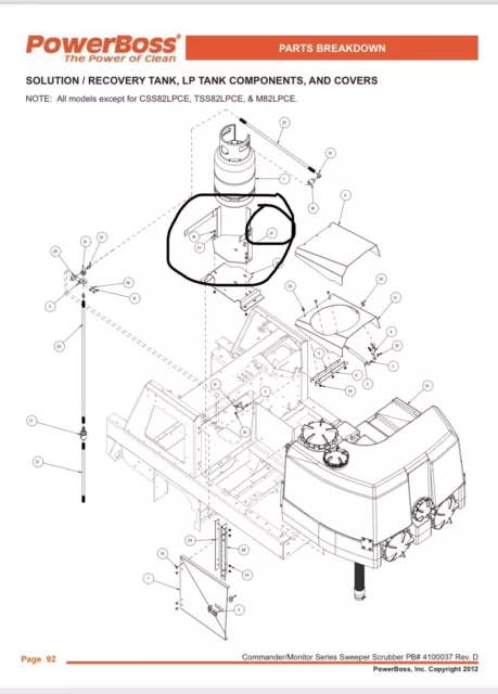 PowerBoss TSS/82 Weldement LP Mount Part Number 3329822