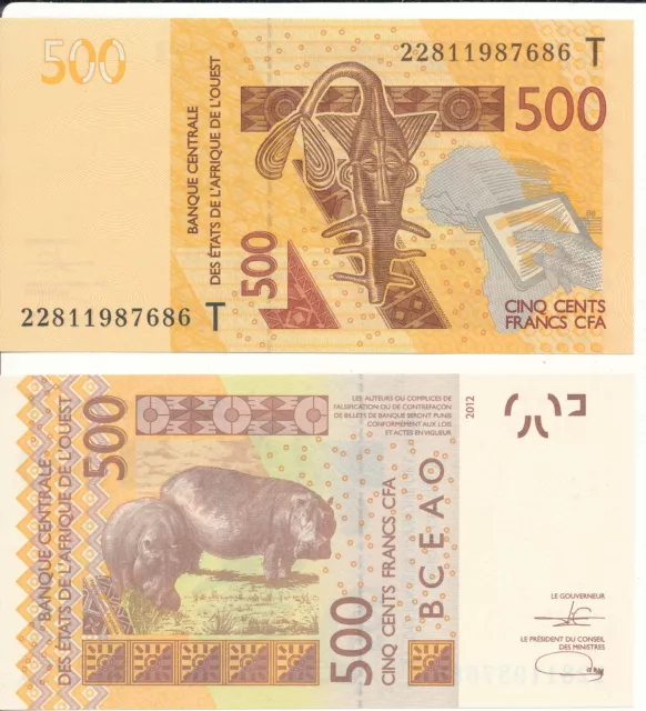 West African St. / Togo (T) - 500 Francs 2012 (2022) UNC - Pick New