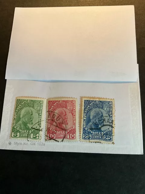 Liechtenstein Scott #1-3 used