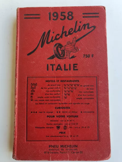 Guide MICHELIN ITALIE 1958