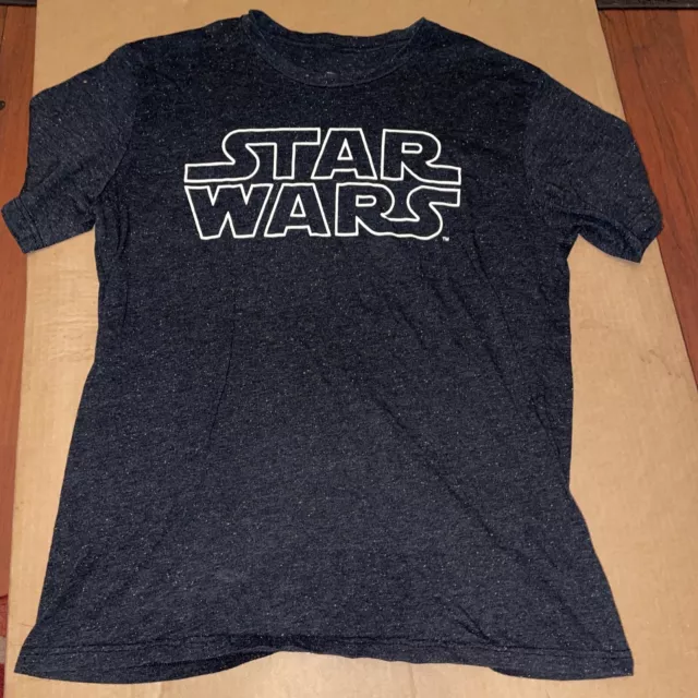 Star Wars Men's T-Shirt Size L Black Graphic Tee Short Sleeve Logo Mad Engine