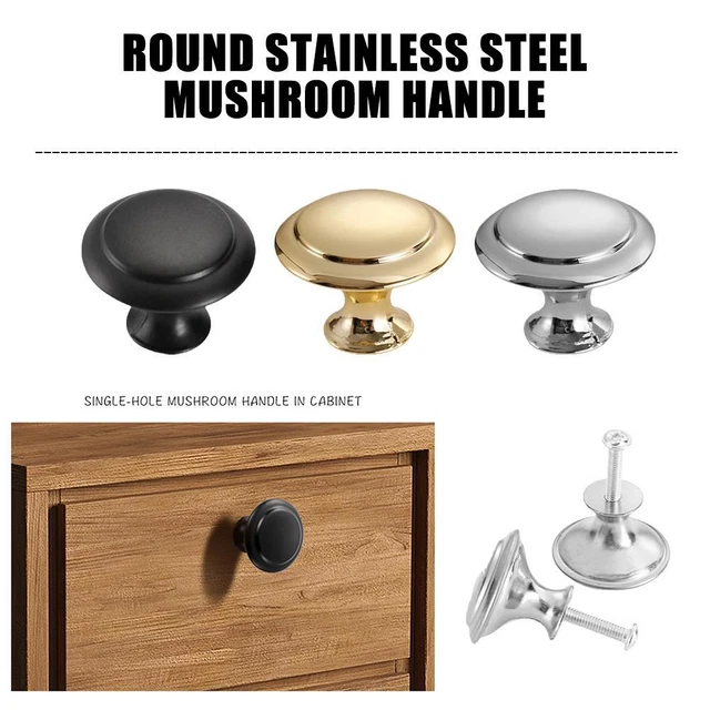 2Pcs Cabinet Door Knobs Black Drawer Knobs Round Furniture Knobs Kitchen Z3W8
