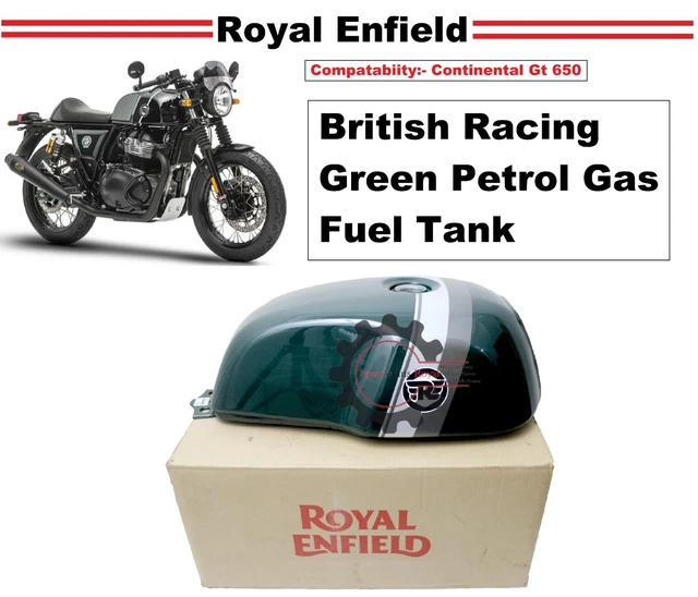 ROYAL ENFIELD &BRITISH Racing Green Petrol Gas Fuel Tank" Continental