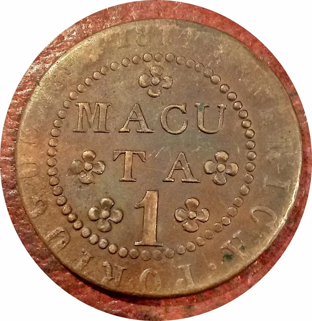 Portuguese Africa ~ Angola ~ 1814 Macuta ~ Km-46 ~ Nice Grade Very Scarce Type