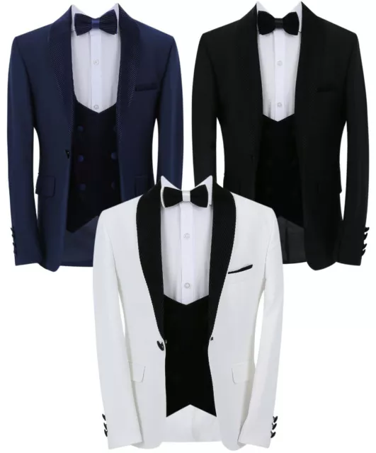 Boys Tuxedo Suit Slim Fit Page Boy Wedding Special Occasion Formal 3 Piece Set