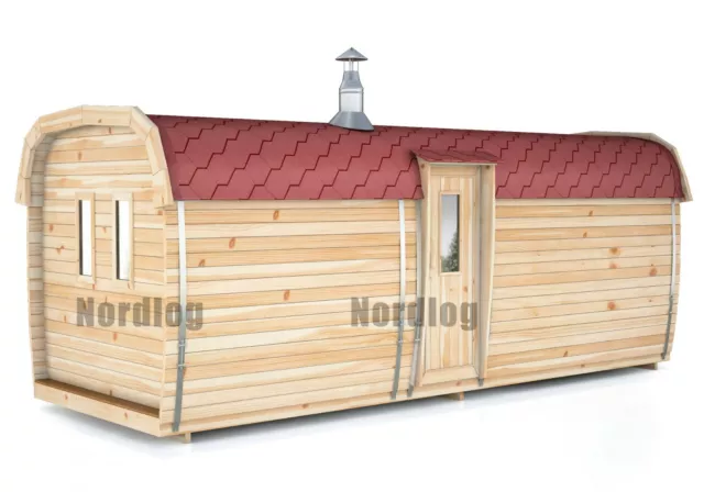 LUXURY NordLog SAUNA BUS 2,3 x 5,9 m /Eckbänke/ - GARTENSAUNA, AUßENSAUNA 3