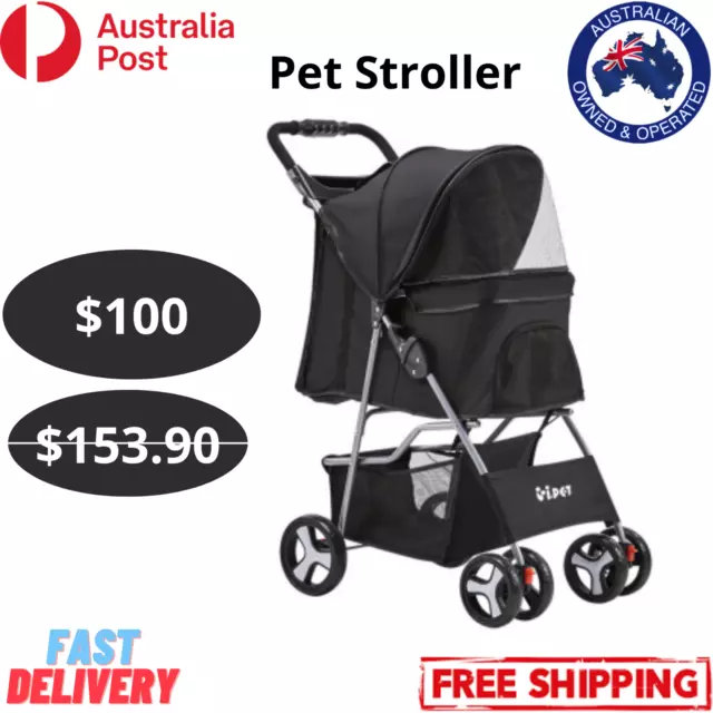 iPet Pet Stroller Dog Cat Carrier Cage Puppy Travel Pram Walk 4 Wheels Pushchair