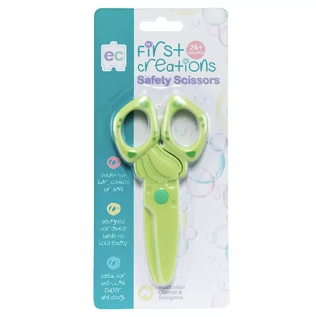 My First Safety Scissors - All Plastic & Rounded Tip 125mm Ages 2+ Kids Toddler