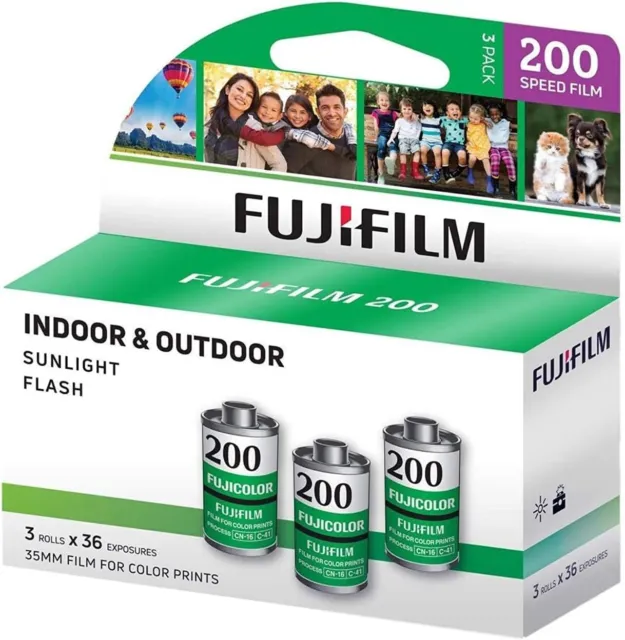 Fujifilm 200 Color Negative 35mm Film, 36 Exposure, 3 PACK