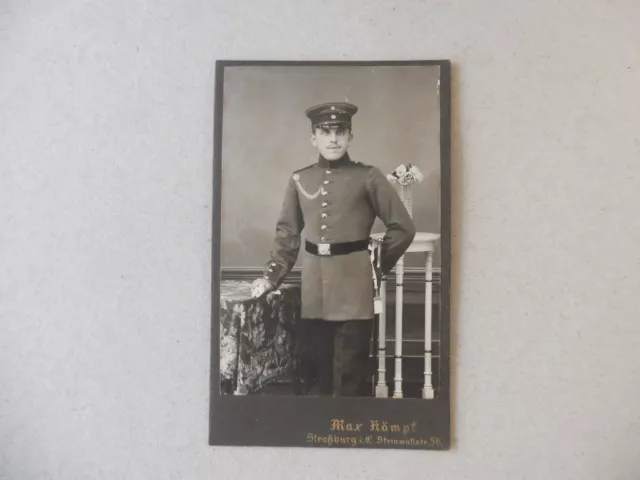 CDV Offizier mit Schirmmütze Dolch Portepee Straßburg Elsaß