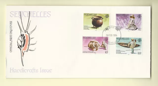 Seychelles 1984 Offizielle FDC Scott 534-37 Handicrafts