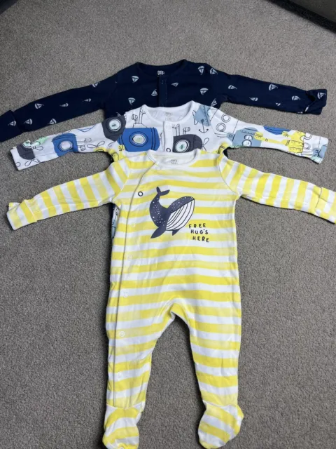 Baby Boy 3-6 Months Sleepsuit Babygrow Bundle Nautical Fred & Flo Tesco