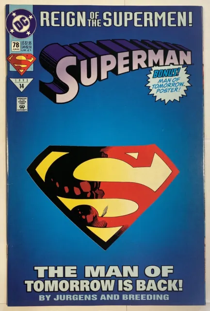 Dc Superman Reign Of The Supermen 1993 #14 The Man Of Tomorrow #78 June 93