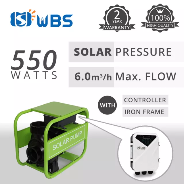 550W 48V Solar Direct DC Pressure Pump Surface Water Transfer OffGrid Irrigation