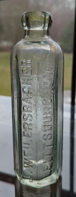 Aqua J Weilersbacher Hutch Hutchinson Soda Bottle Pittsburg PA Allegheny County