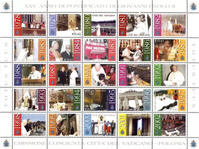 Vatican City #Mi1429-Mi1453 MNH M/S 2003 Pope John Paul II [1236]