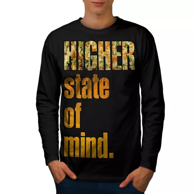 Wellcoda Higher State Of Mind Mens Long Sleeve T-shirt, Smoke Graphic Design