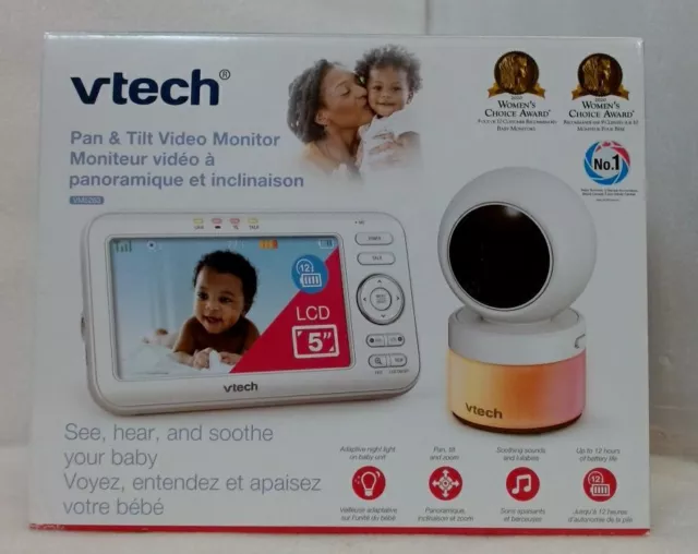 VTech VM5263 5” Digital Pan & Tilt Video Baby Monitor White $150