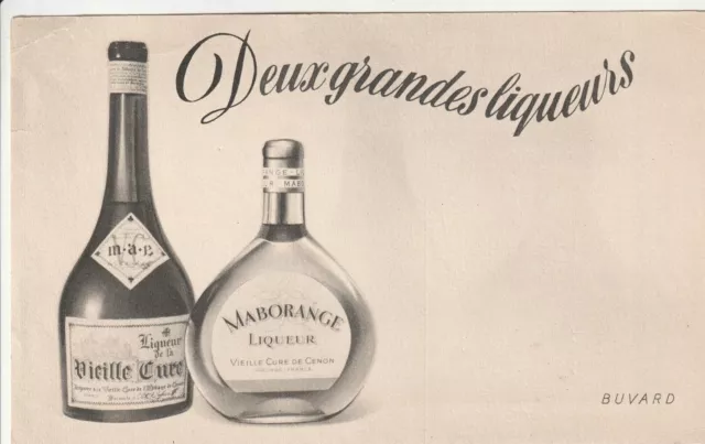 A111 Ancien  BUVARD Deux Grandes Liqueurs MABORANGE MAB Vieille Cure