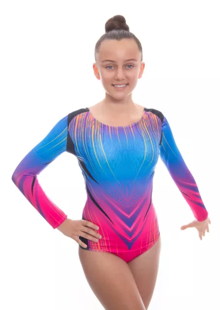 Velocity Dancewear Justaucorps de gymnastique pour filles Deluxe Kiki Bleu  à manches longues 5-6 ans Taille 26 : : Mode