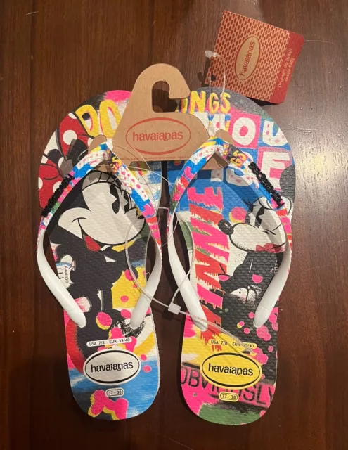 Havaianas Disney Minnie Mouse Flip Flops Women’s Size 7/8 NEW WITH TAGS