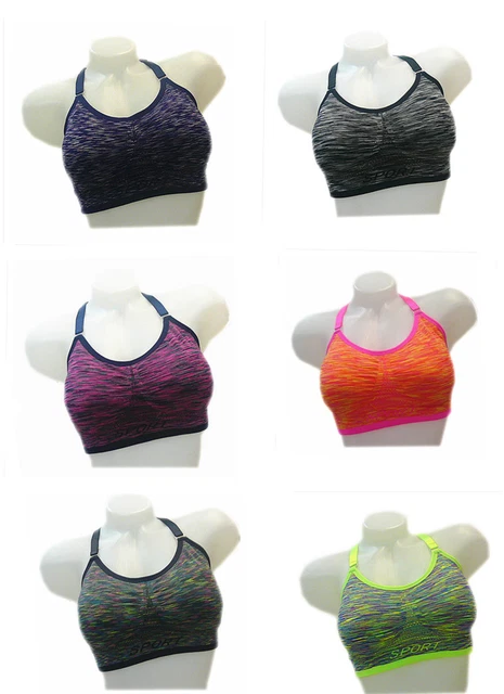 Sport BH Damen Bustier Sport Wear Yoga Push Up Bra Fitness mit Träger  #7038