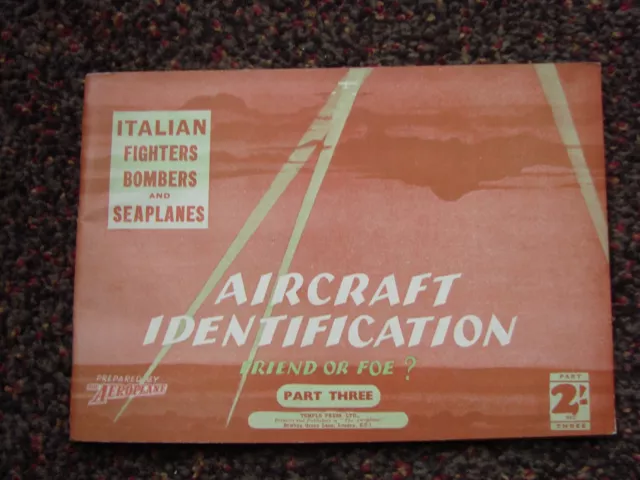 Original WW2 Aircraft Identification Spotters book, Royal Observer Corps RAF ROC