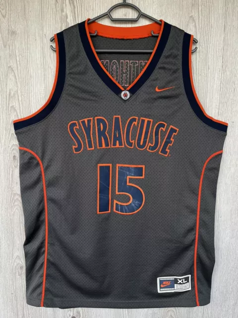 Nike Carmelo Anthony Syracuse NCAA Basketball Jersey Mens Gray Orang Size XL