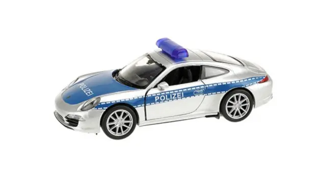 Welly Porsche 911 Polizei Modellauto Carrera S Modellwagen Polizeiauto Auto