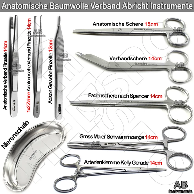 Verbandschere Anatomische Chirurgie Schwammzange Gewebe Pinzette Nierenschale Ce 135125256005