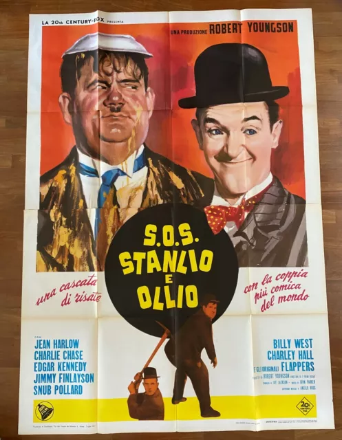 Q ,Manifesto,Poster 4F,S.o.s. Stanlio E Ollio Stan Laurel Oliver Hardy 1967