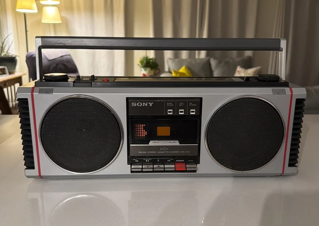 SONY (CFS-450) BOOMBOX Stereo Cassette Rec AMS Super Woofer