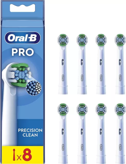 Genuine Oral-B Precision Clean PRO Electric Toothbrush Heads - 8 Pack