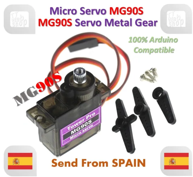 MG90S 9g Metal Gear Upgraded SG90 Digital Micro Servos for Arduino
