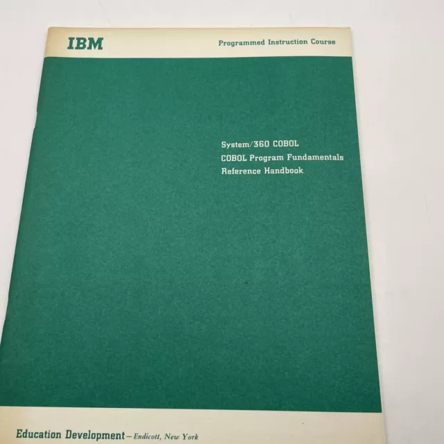 VINTAGE IBM 1969 system 360 cobol fundamentals￼ PROGRAMED INSTRUCTION