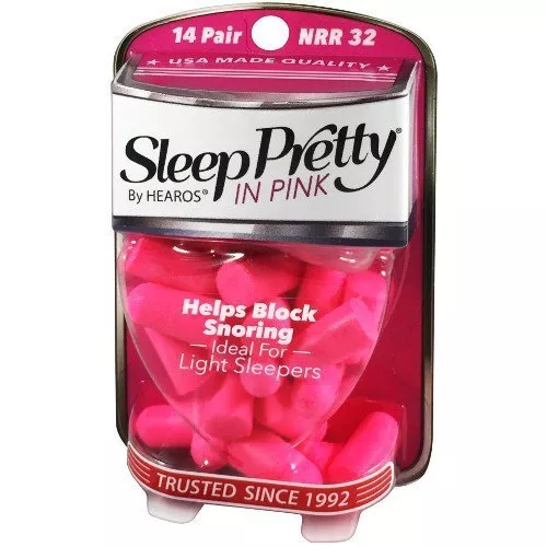 Sleep Pretty in Pink By HEAROS NRR32 Foam Ear Plugs Helps Block Snoring 14 Pairs