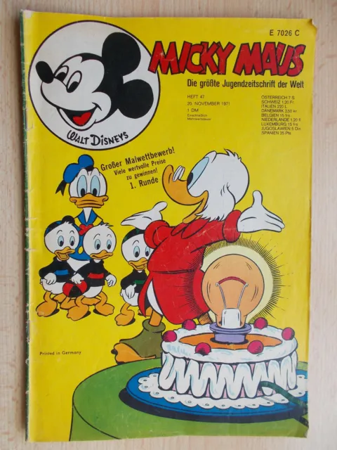 Comics, Hefte, MICKY MAUS, Band Nr. 47/1971 , ohne Beilage, Walt Disney, Ehapa