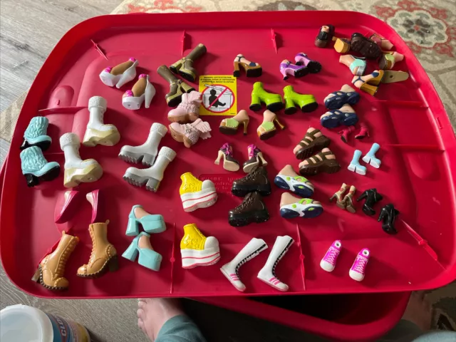 Huge Lot of Bratz Doll Shoes 26 Pairs Different Sizes