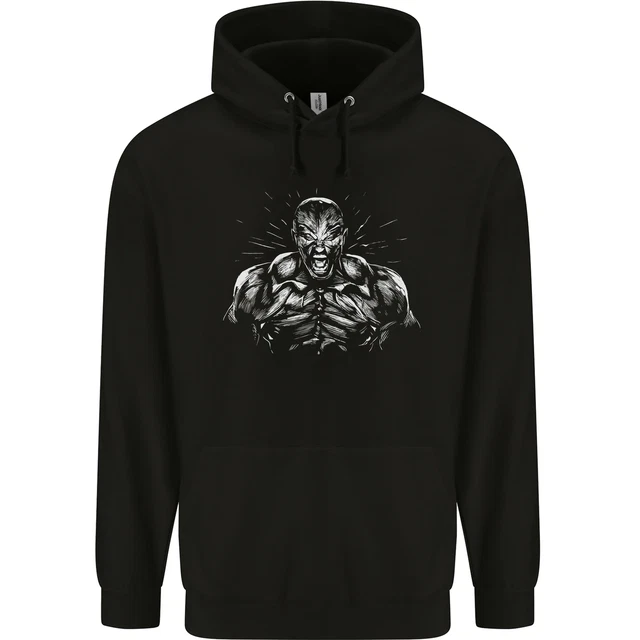 Felpa con cappuccio bodybuilder palestra allenamento top bodybuilding da uomo 80% cotone