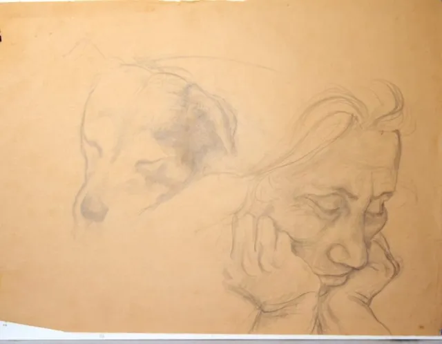 #2 Maureen Love Original Sketch Mom with Dog