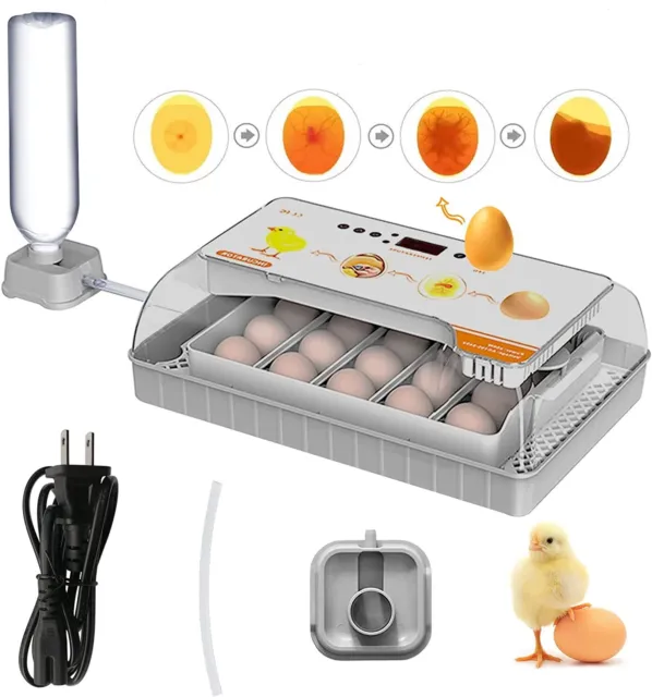 Chicken Egg Incubator Automatically Control Adjustable Eggs Trough Hatch 8-20 PC
