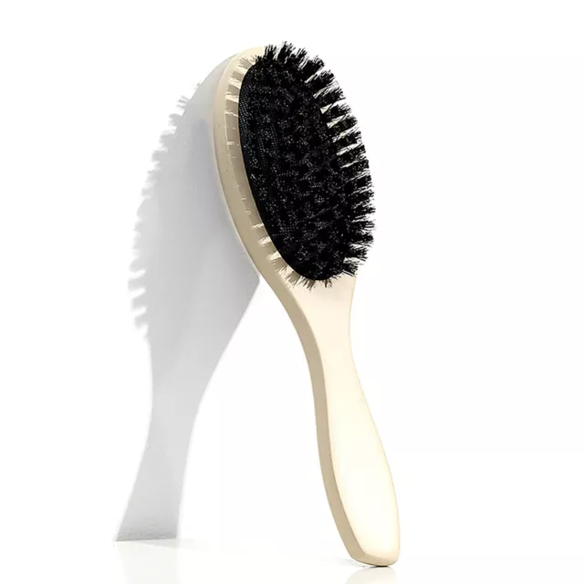 Cepillo para el cabello mango de madera fermentos barba cepillo para la barba peine cepillo para el cabello relajado F1