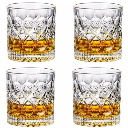 Whiskey Glasses Set of 4 Old Fashioned Glasses with Box 10 Oz Rocks Glasses