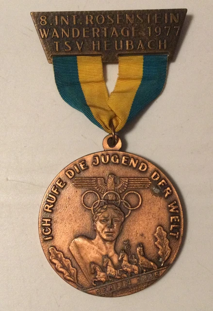 Volksmarch Medal, Tsv Heubach 1977, Berlin 1936 Olympics Meda