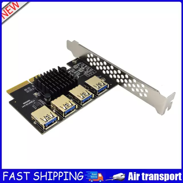 PCI-E 1 to 4 PCI Express Riser Card Adapter 4 USB Port Extender Expansion Card A