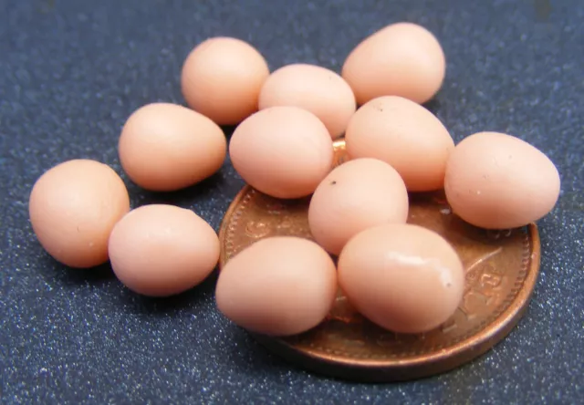 12 Loose Brown Chicken Eggs Tumdee 1:12 Scale Dolls House Food Accessory Dozen