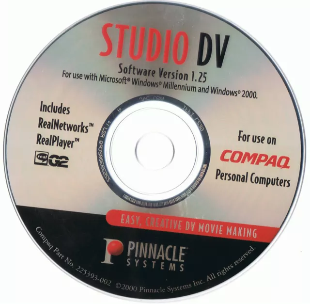 NEW Pinnacle Systems Studio DV Software Ver 1.25 Disc Only!