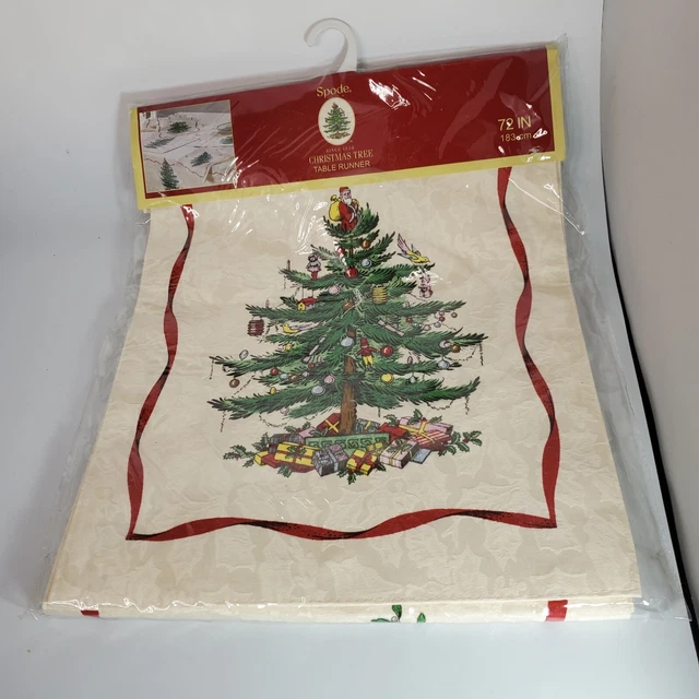 NUEVO Corredor de mesa Spode árbol de Navidad borde rojo 72