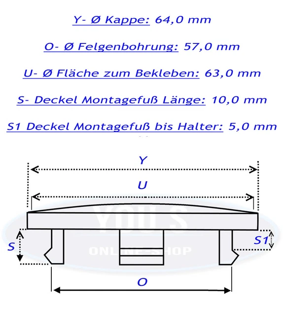 Felgenkappen Set 4 Stück 4 Nabenkappen Nabendeckel Ohne Logo - Außen 69,5 Mm Innen 63,0 Mm Audi Nabendeckel 65 Mm