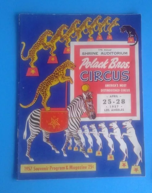 1957 POLACK BROS. CIRCUS Souvenier Program & Magazine (vg) 17th Annual Shrine